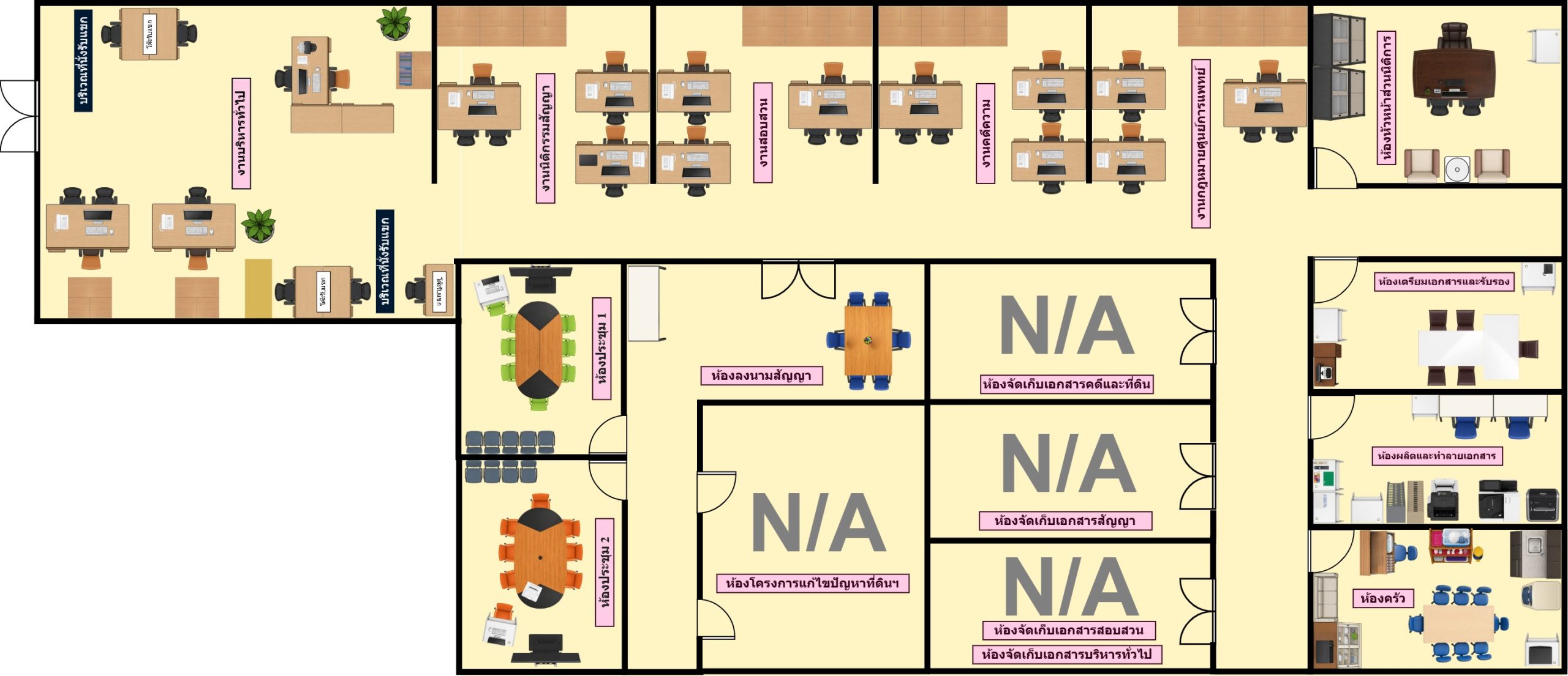 แผนผังโซนพื้นที่รับผิดชอบ 5ส ส่วนนิติการ